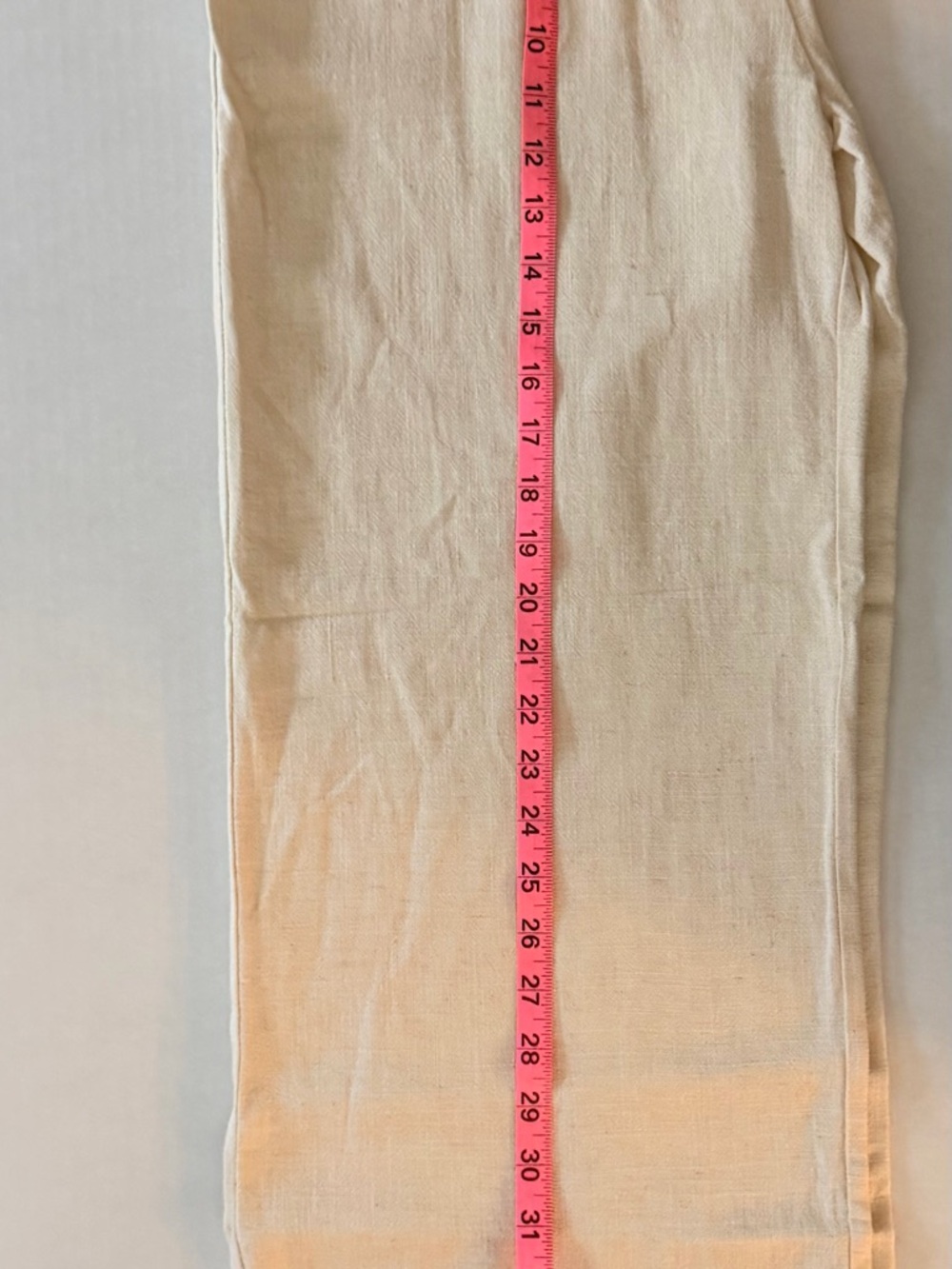 INDERO Women's Beige Viscose Linen Blend Wide Leg Drawstring Pants Size M - Picture 5 of 8